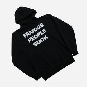 Mens Y2K Style Joke Famous Stars and Straps Famous People Suck Pullover Hoodie